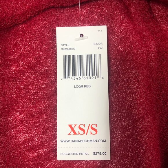 Vintage Dana Buchman Mohair wool sleeved shawl Red XS/S - Picture 7 of 9